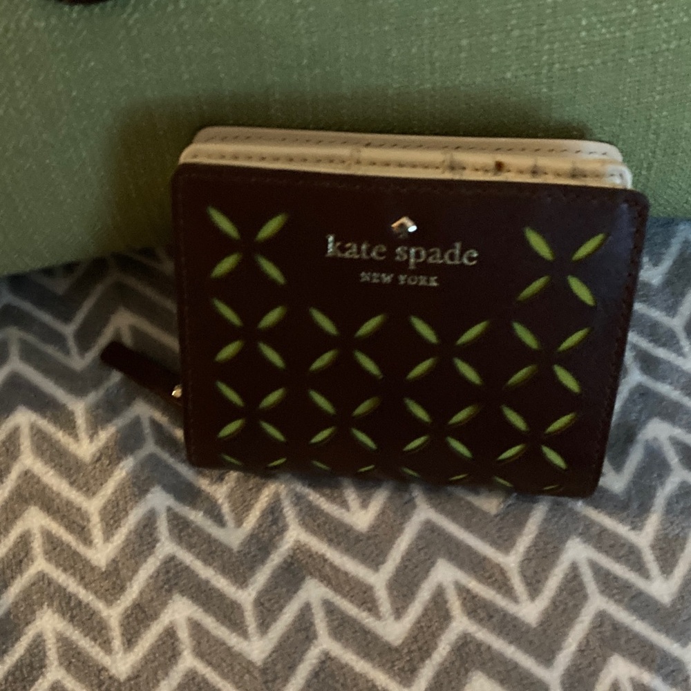Kate Spade Brown and Green Patterned Wallet